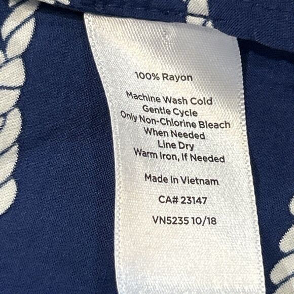 Talbots Nautical Sailor Knot Blue Tunic Blouse Top Womens XL Petite - Picture 13 of 13